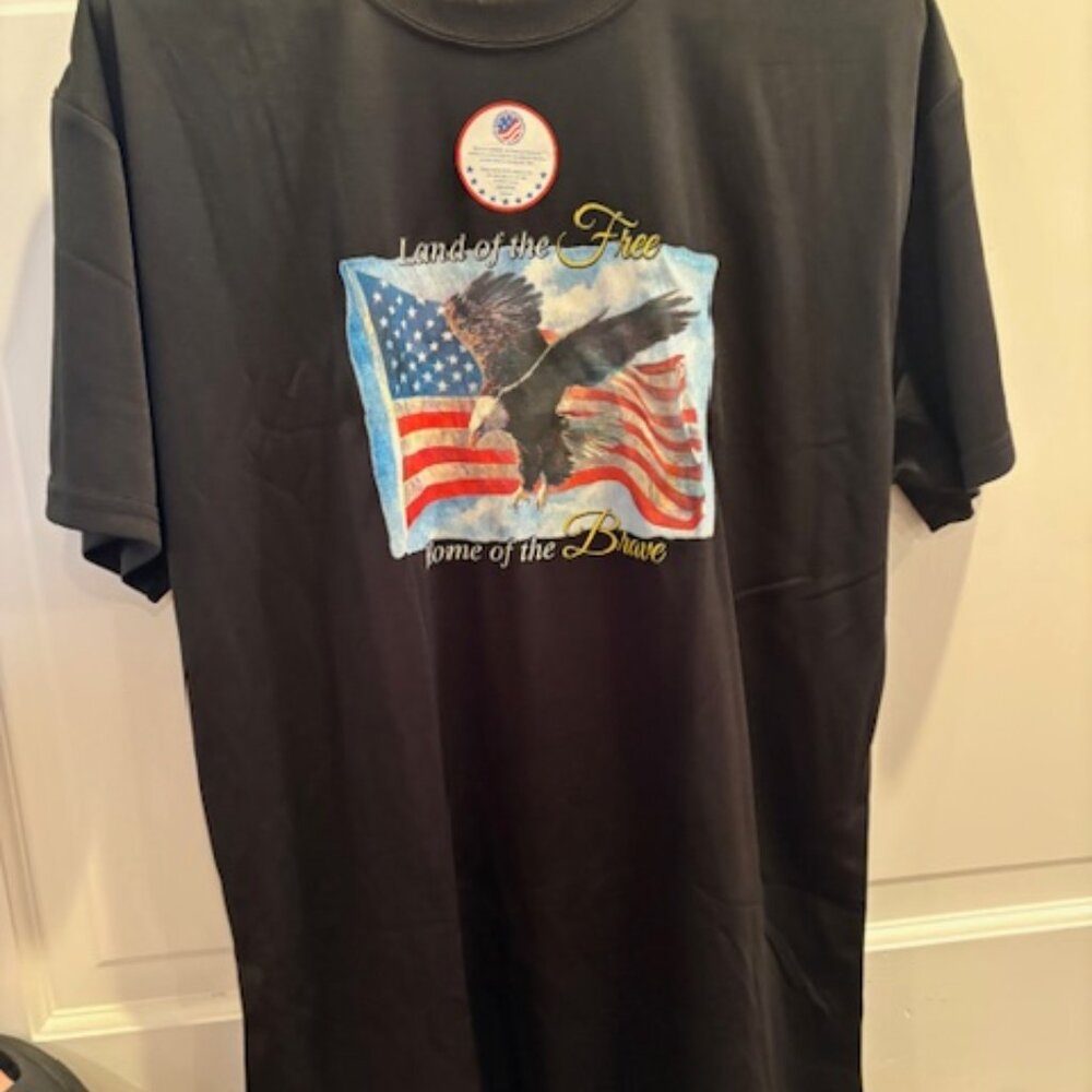 Land of the of Free Home of the Brave Patriotic Tee Shirt New